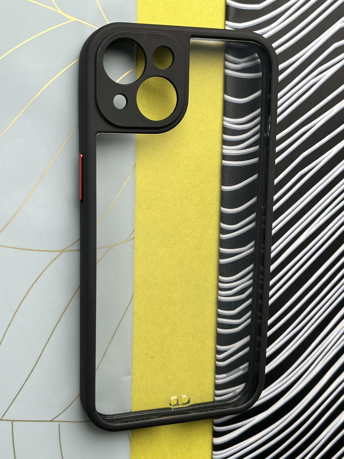 Black Soft Colorful Transparent Case with Metal Buttons for iPhone