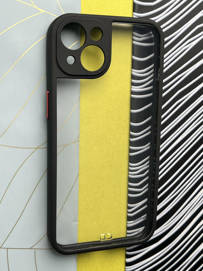 Black Soft Colorful Transparent Case with Metal Buttons for iPhone