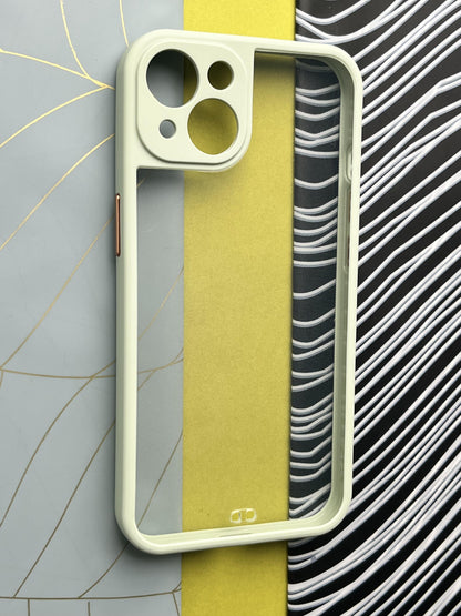 Green Soft Colorful Transparent Case with Metal Buttons for iPhone