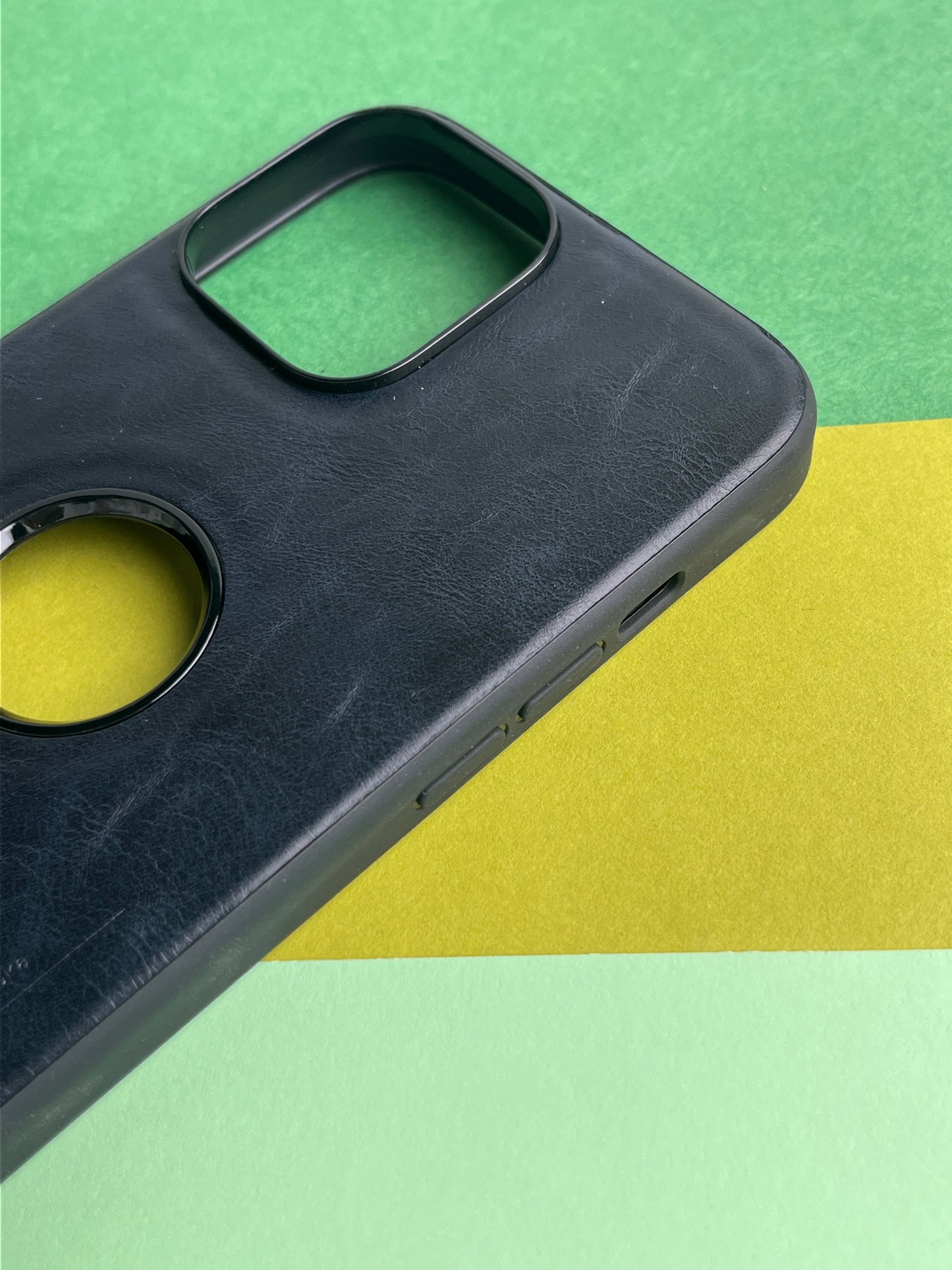 Puloka Logocut Dark Blue Leather Case for iPhones with inside Microfiber Cloth for iPhone