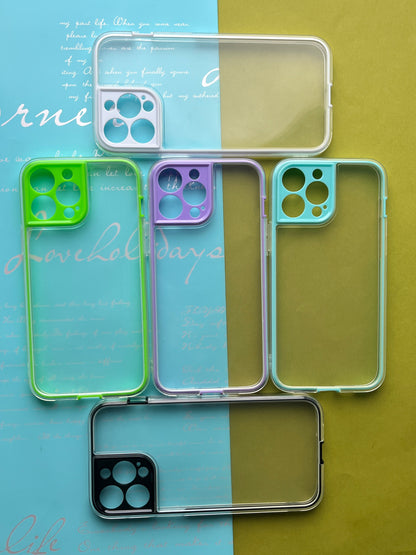 2 in 1 camera protection coloured border case for iPhone 12 ProMax | cbc