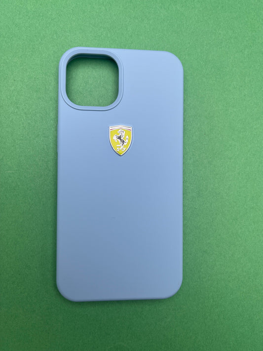 Ferrari Sierra Blue Silicone Velvet Touch Case For iPhone