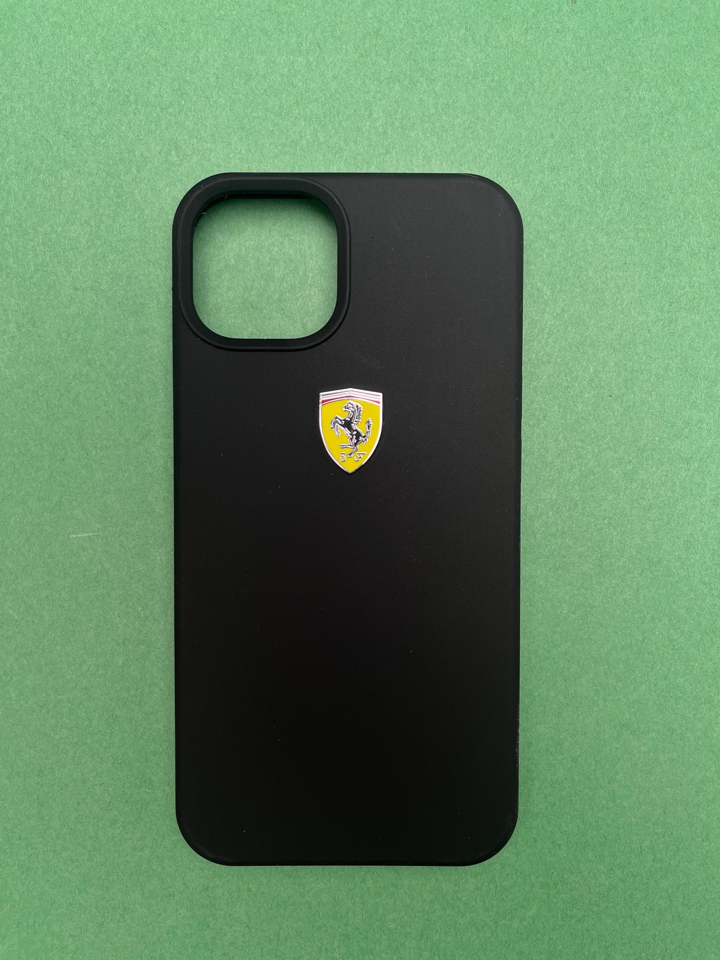 Ferrari Black Silicone Velvet Touch Case For iPhone