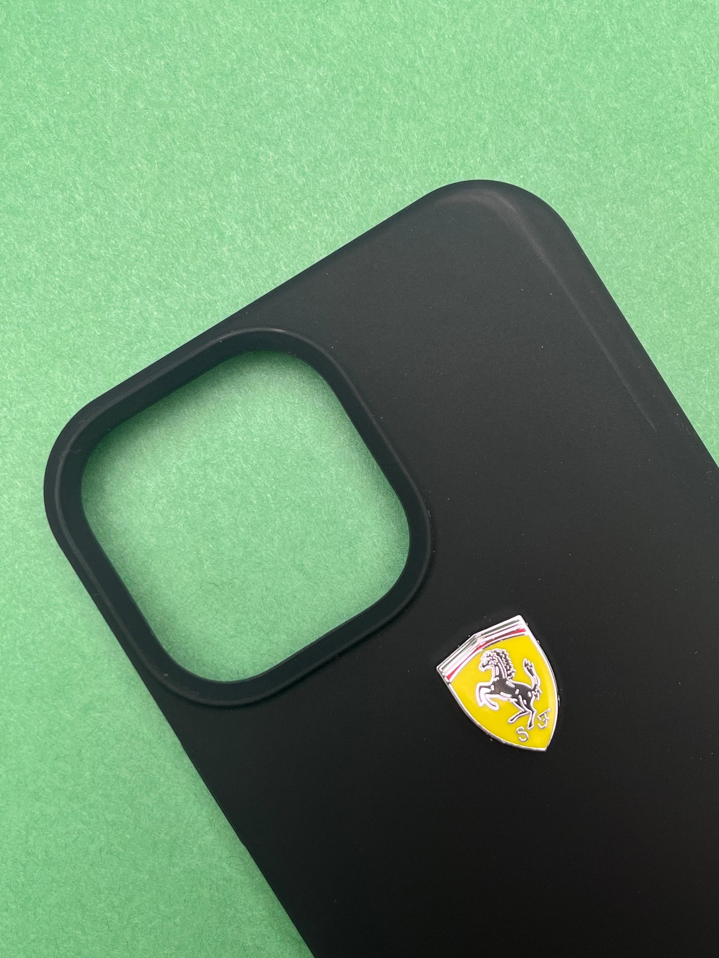 Ferrari Black Silicone Velvet Touch Case For iPhone