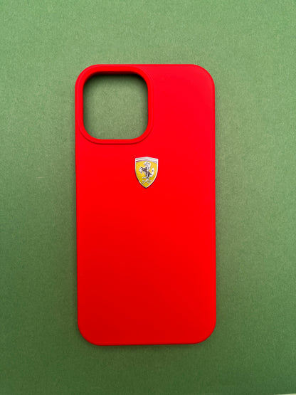Ferrari Red Silicone Velvet Touch Case For iPhone