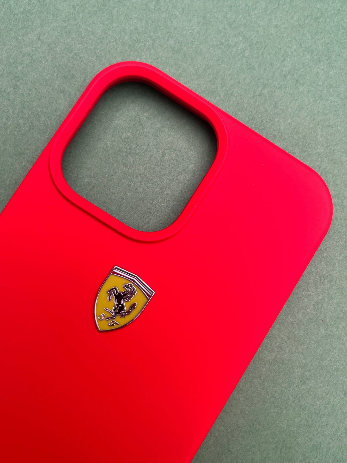 Ferrari Red Silicone Velvet Touch Case For iPhone