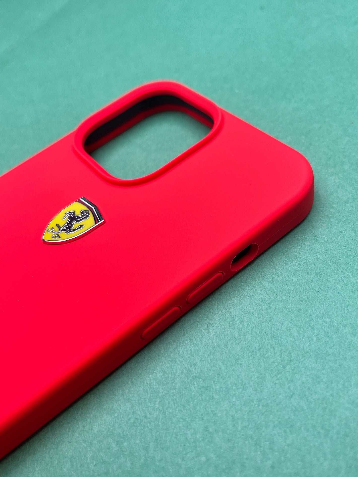Ferrari Red Silicone Velvet Touch Case For iPhone