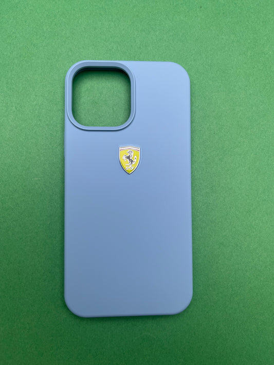 Ferrari Sierra Blue Silicone Velvet Touch Case For iPhone