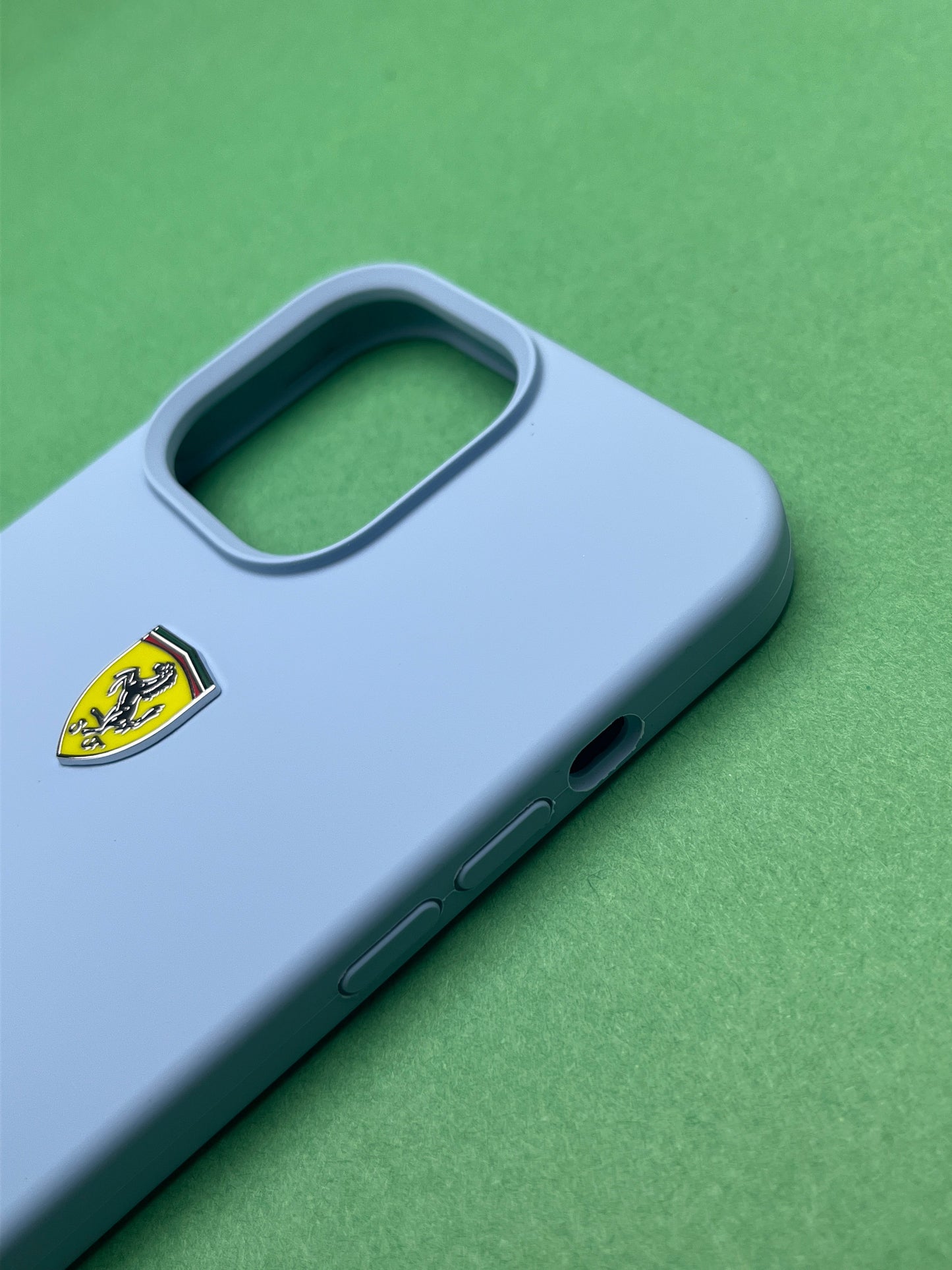 Ferrari Sierra Blue Silicone Velvet Touch Case For iPhone