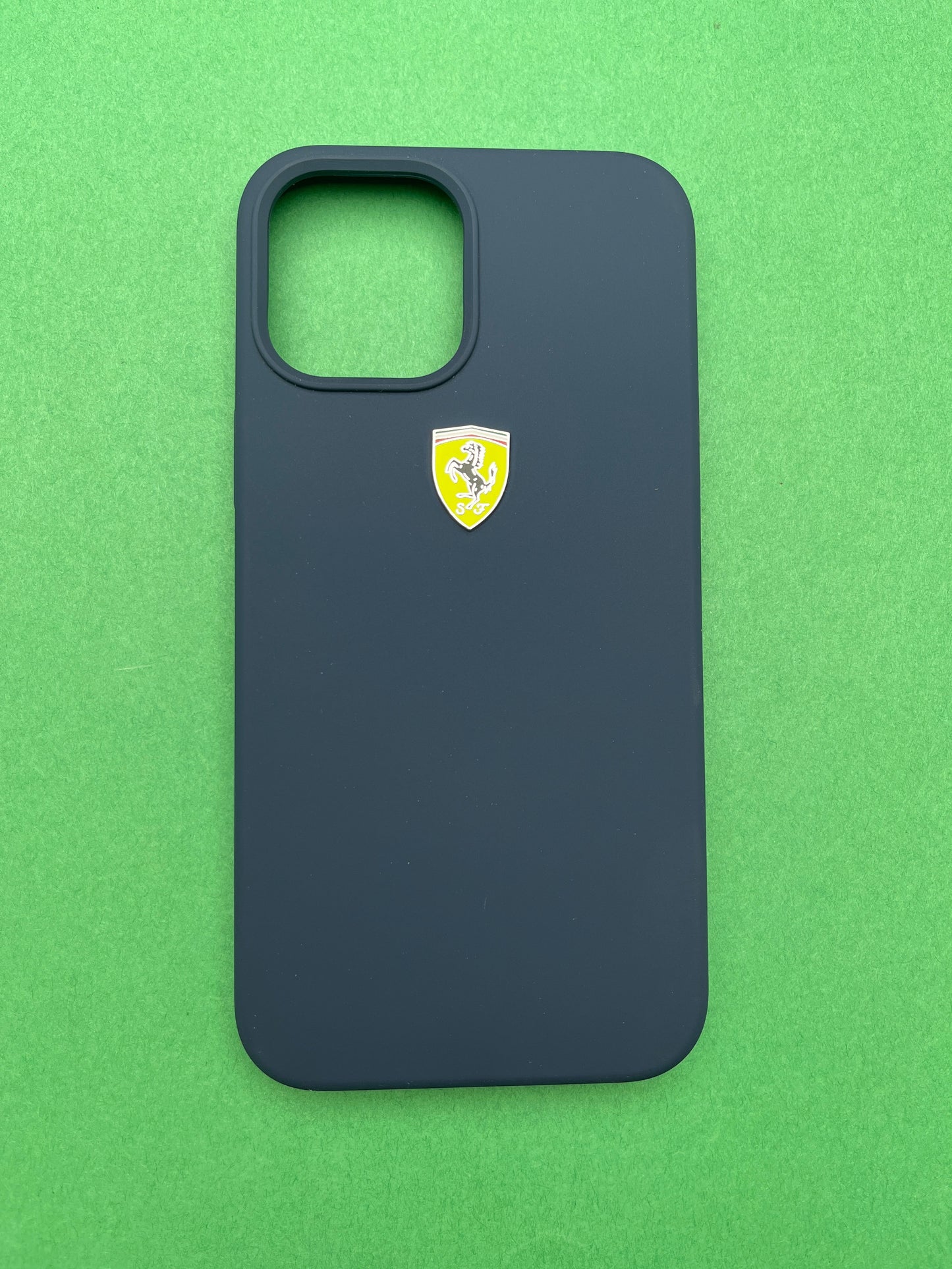 Ferrari Dark Blue Silicone Velvet Touch Case For iPhone