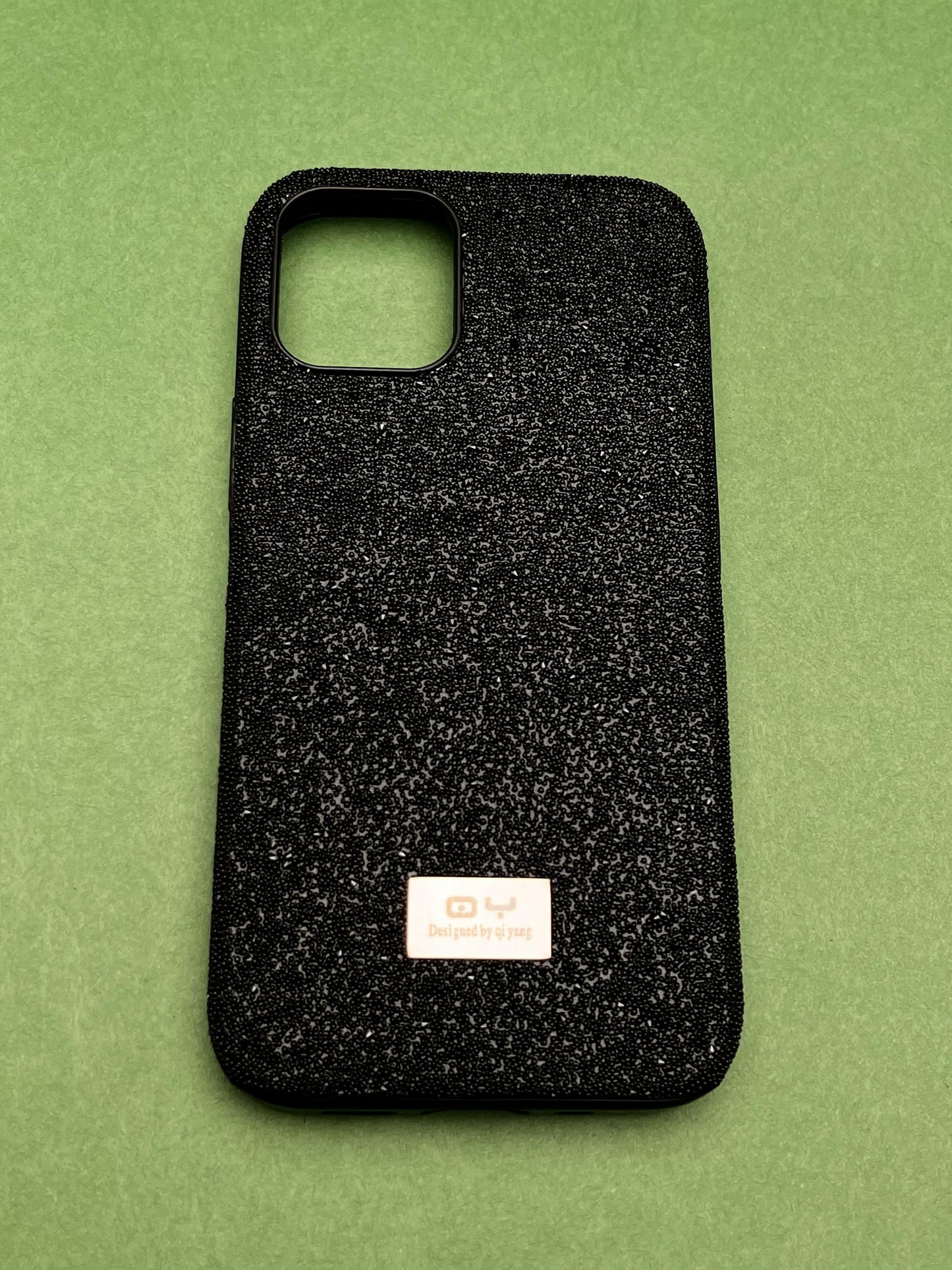 QY Black Glitter Bling Sequin Cover For 12 Mini