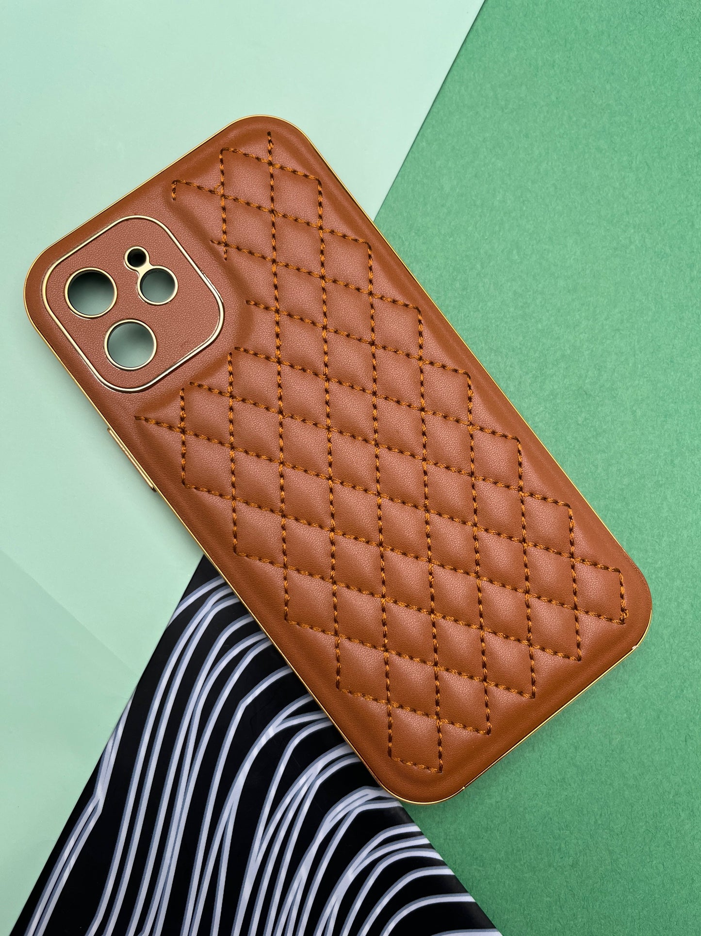 Designer Leather Quilted With soft silicone