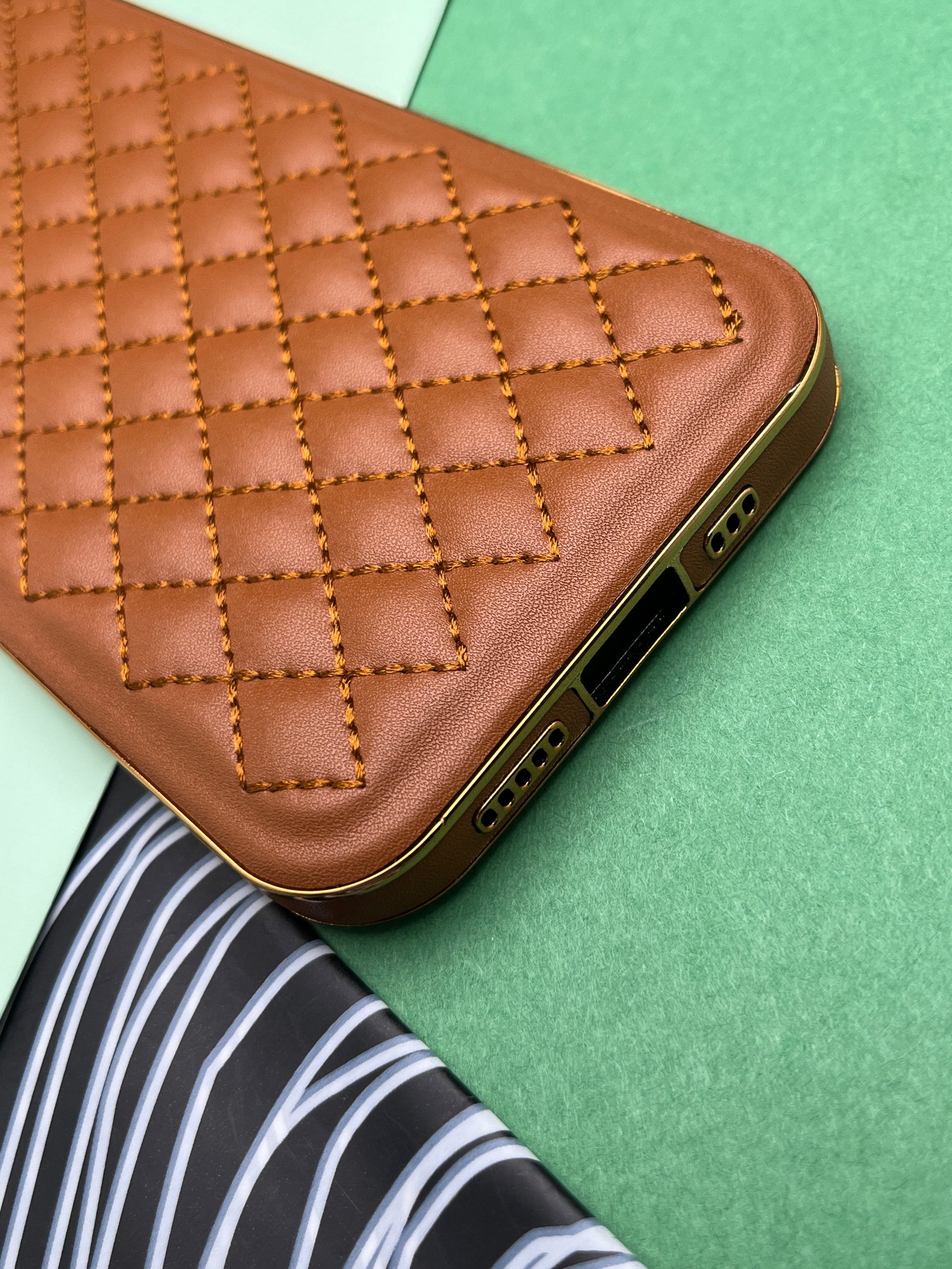 Designer Leather Quilted With soft silicone