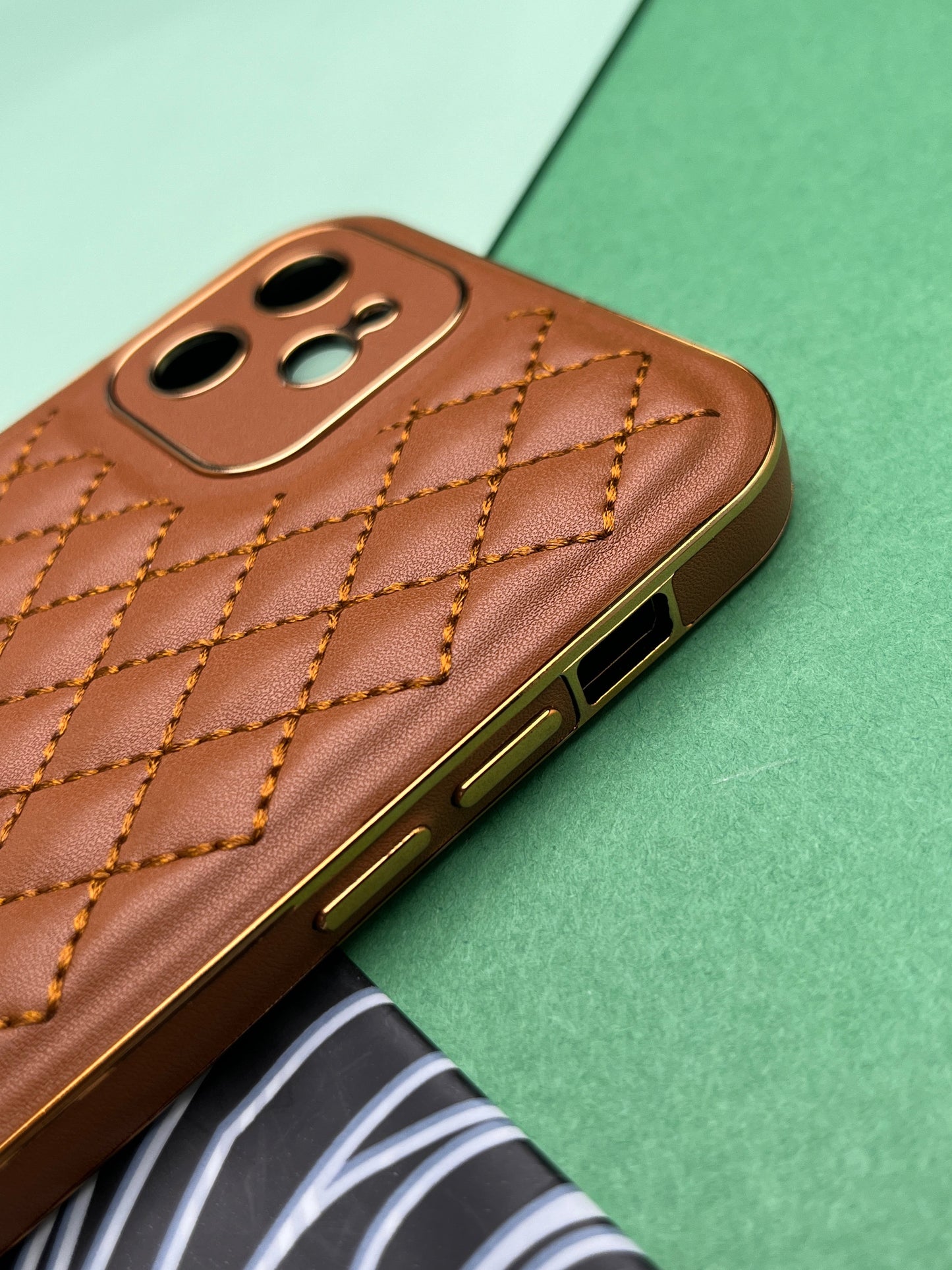 Designer Leather Quilted With soft silicone