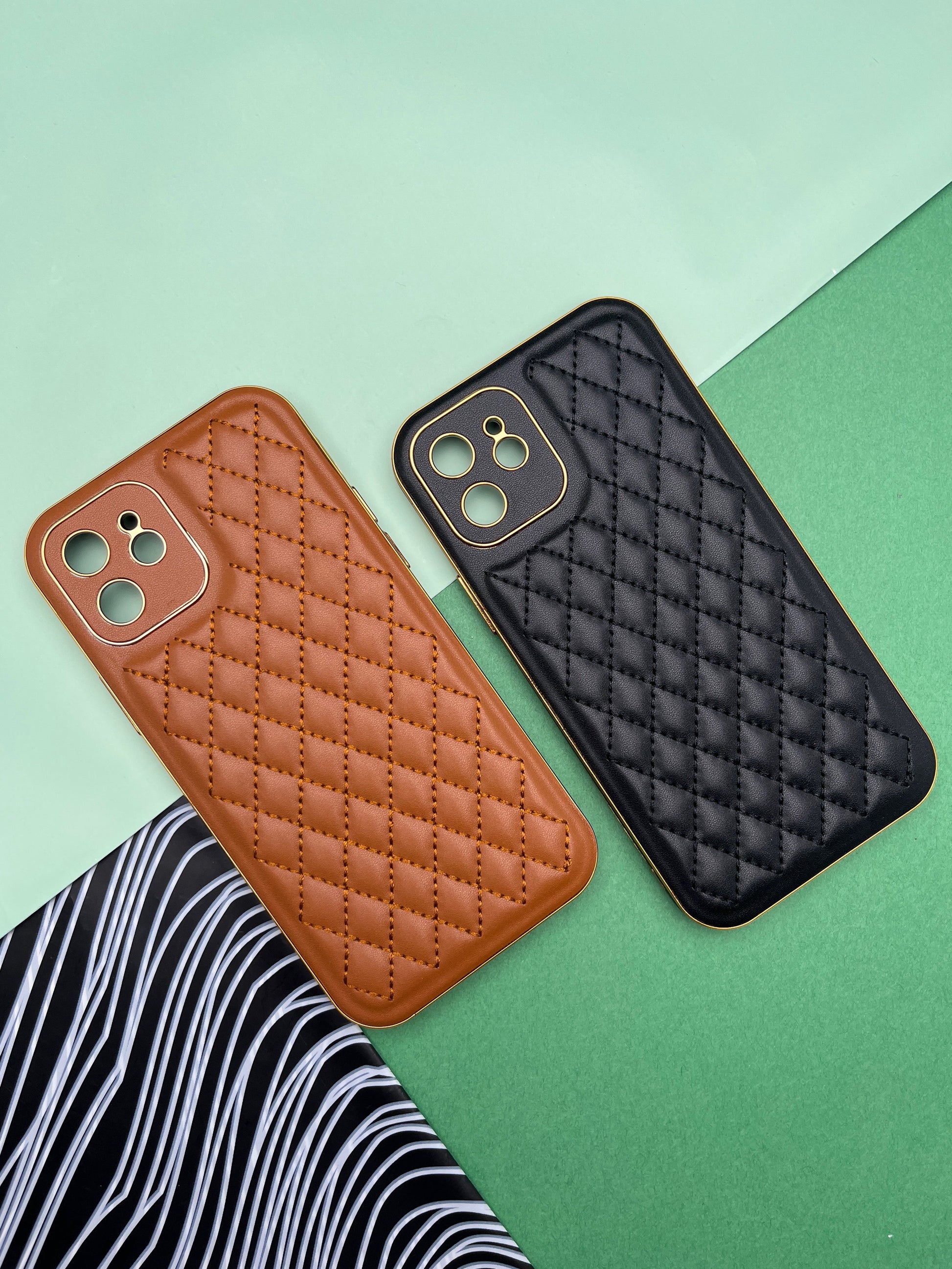 Designer Leather Quilted With soft silicone