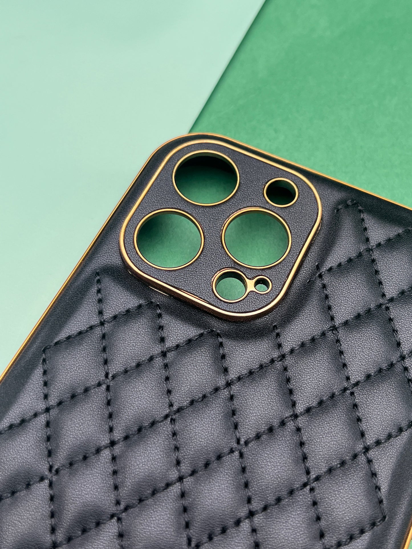 Designer Leather Quilted With soft silicone Case for iPhone 13 ProMax | dlq