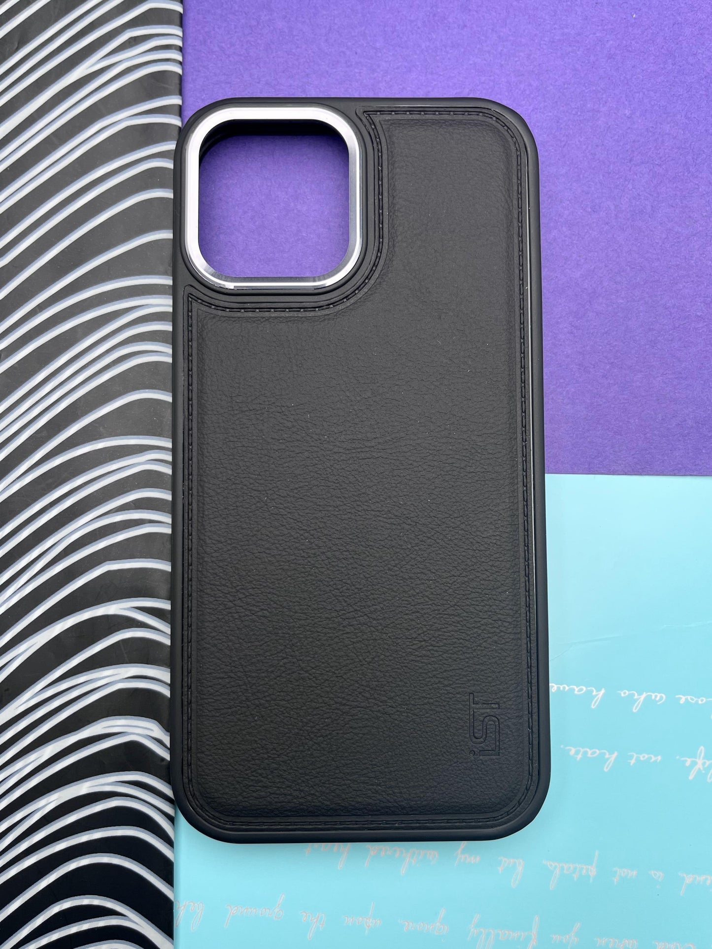 Luxury Leather Case With Metal Camera Bumper Ring