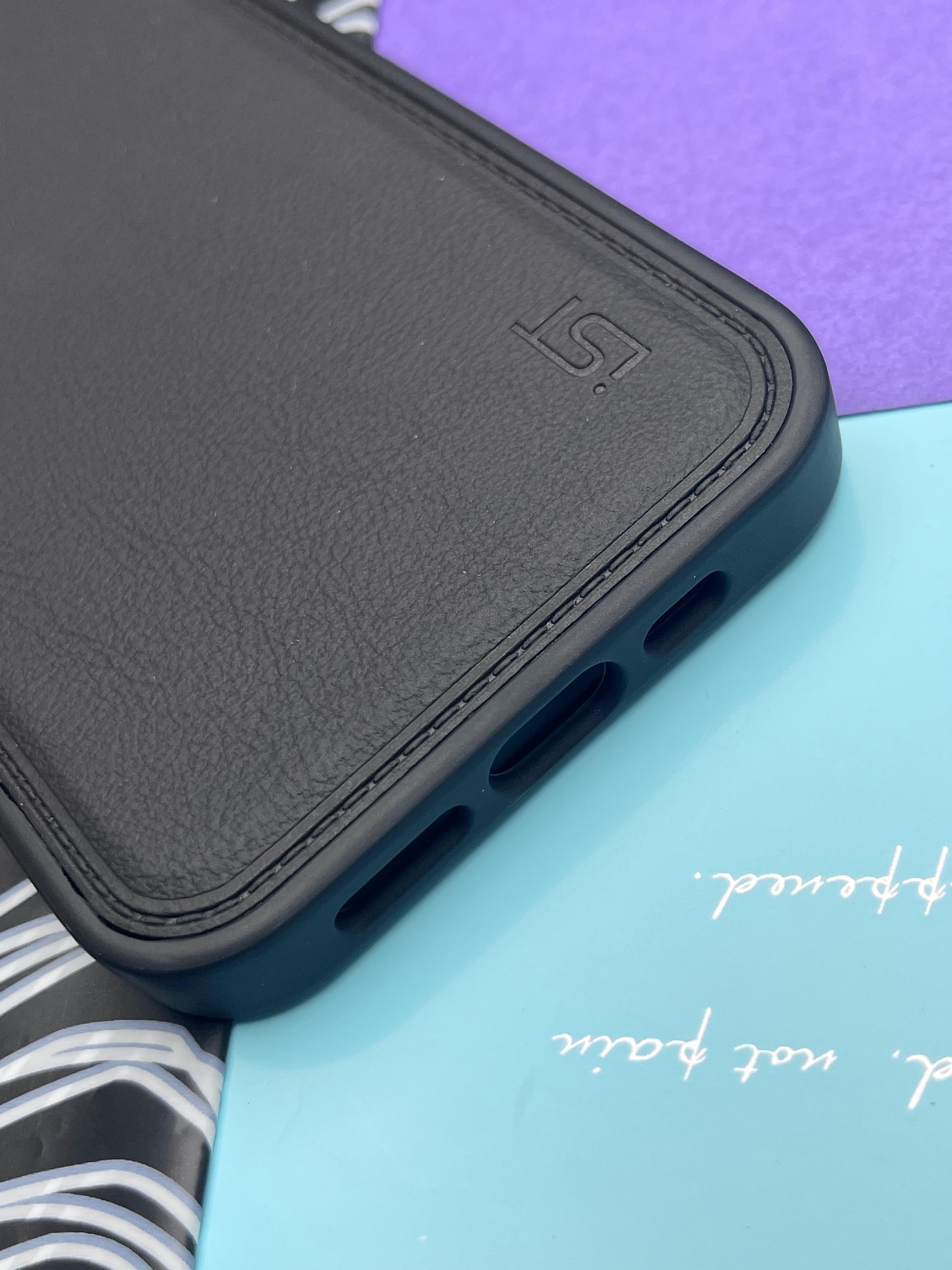 Luxury Leather Case With Metal Camera Bumper Ring