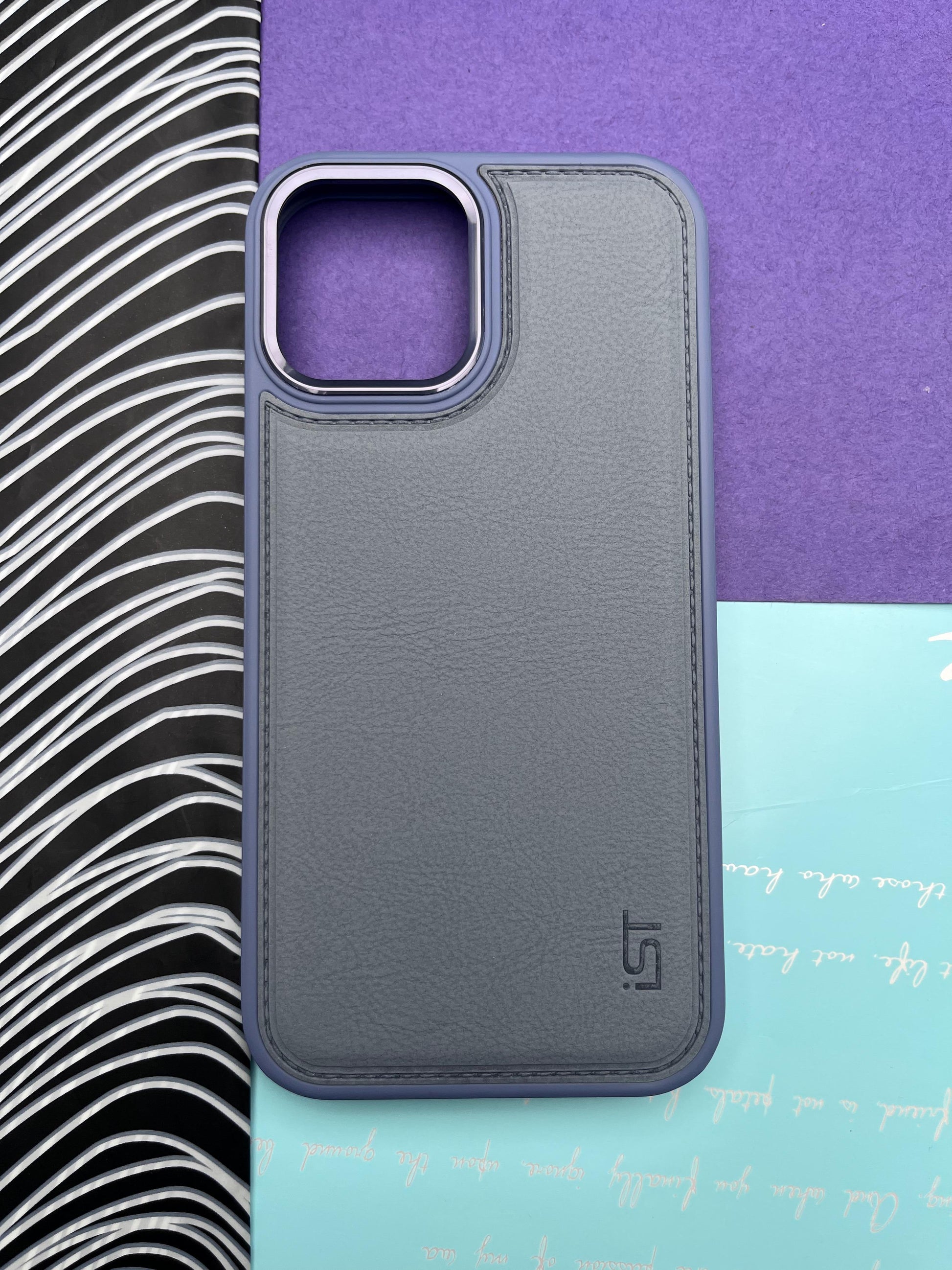 Luxury Leather Case With Metal Camera Bumper Ring