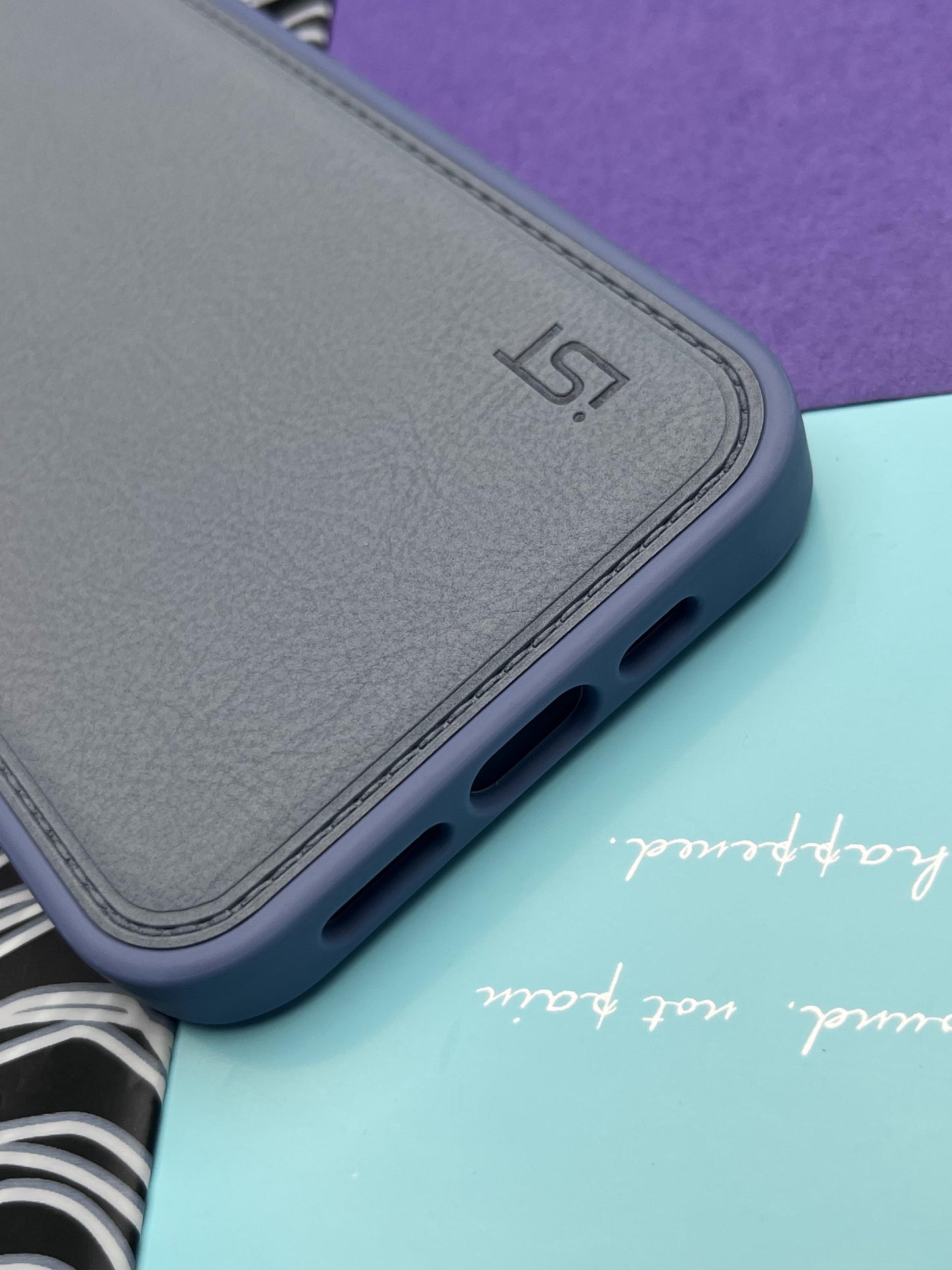 Luxury Leather Case With Metal Camera Bumper Ring