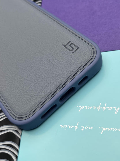 Luxury Leather Case With Metal Camera Bumper Ring