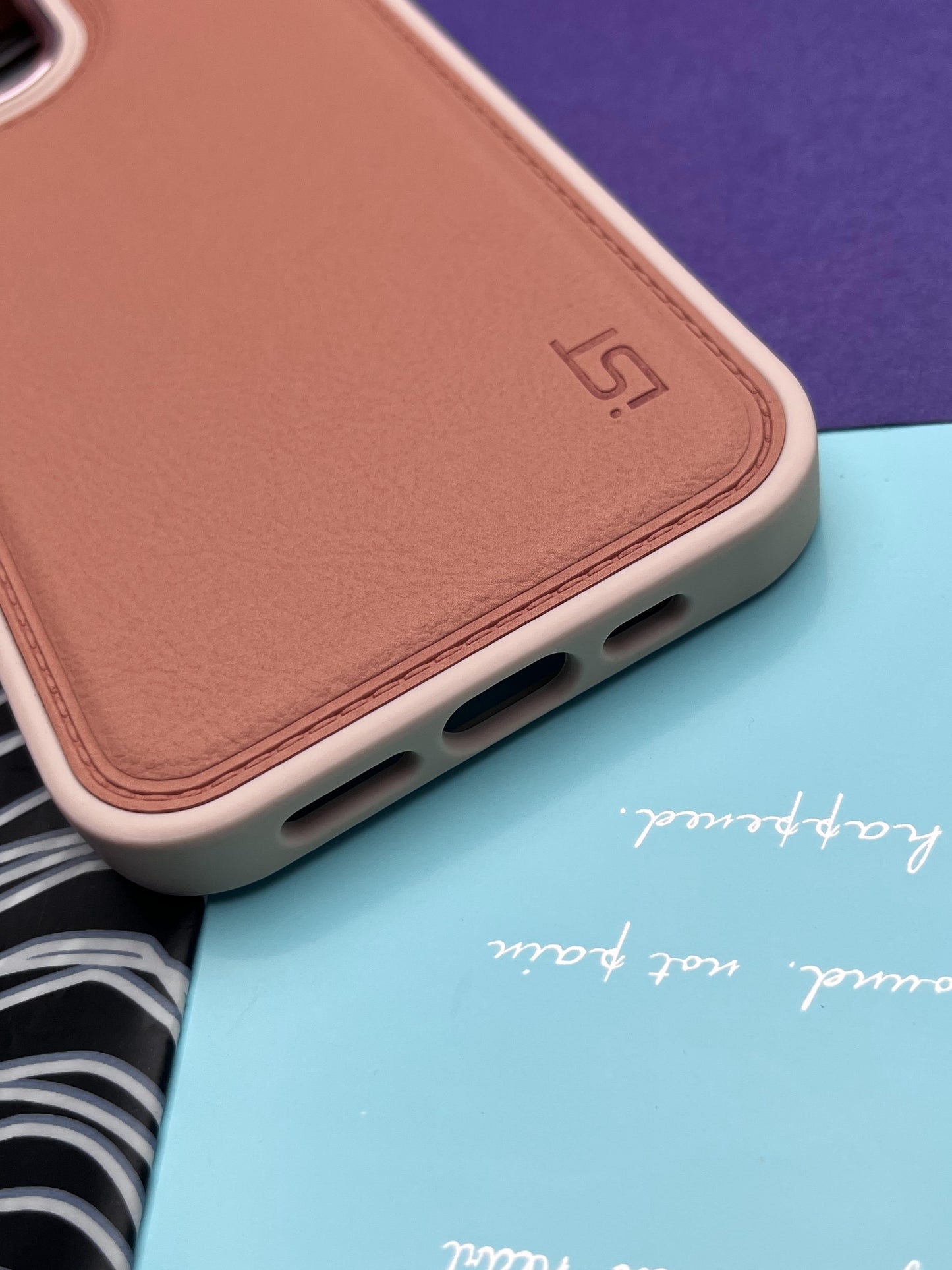 Luxury Leather Case With Metal Camera Bumper Ring