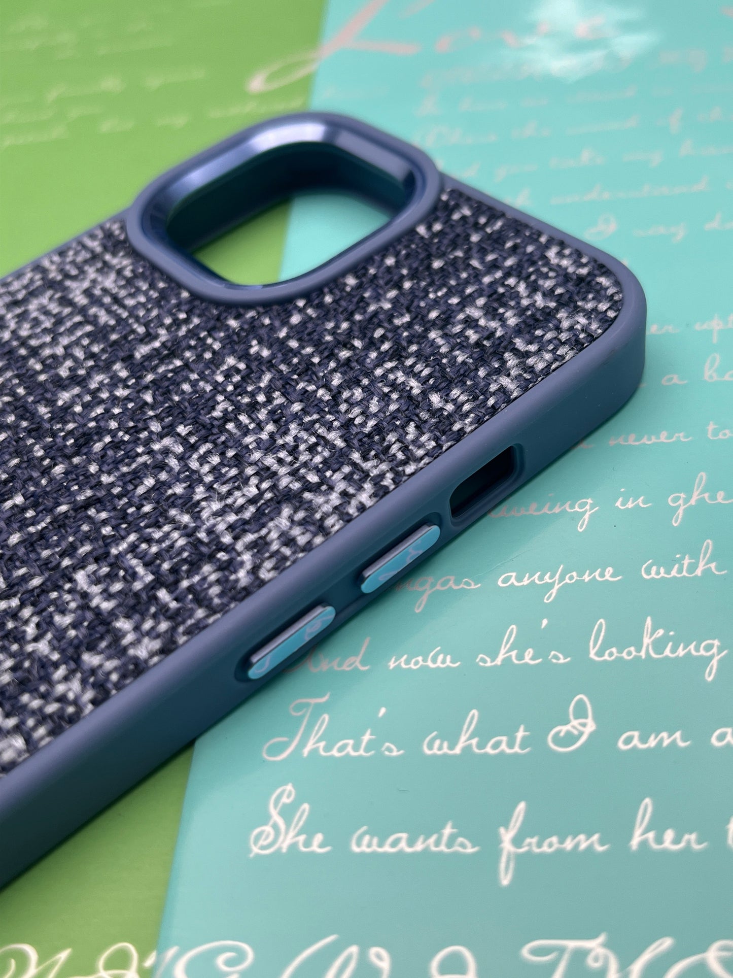 GKS Fabric Hybrid Protective With Metel Camera Ring Back Case For iPhone