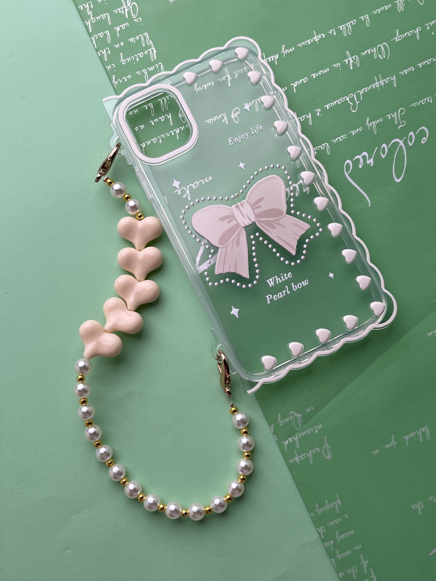 Square Bow Bracelet Transparent With Camera Bumper Case For iPhone