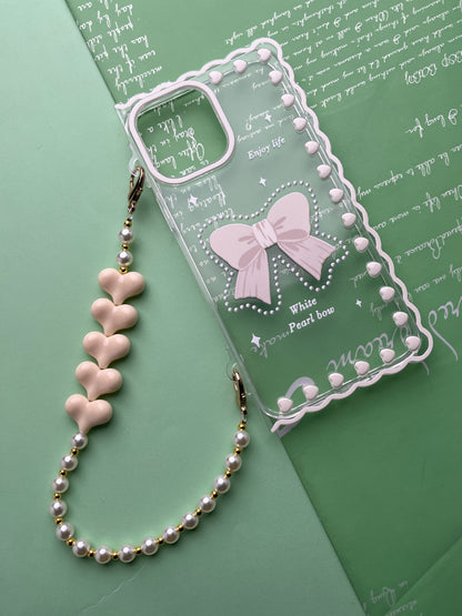 Square Bow Bracelet Transparent With Camera Bumper Case For iPhone