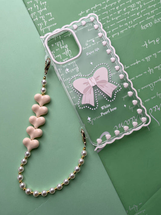 Square Bow Bracelet Transparent With Camera Bumper Case For iPhone