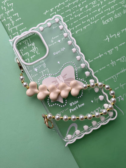 Square Bow Bracelet Transparent With Camera Bumper Case For iPhone