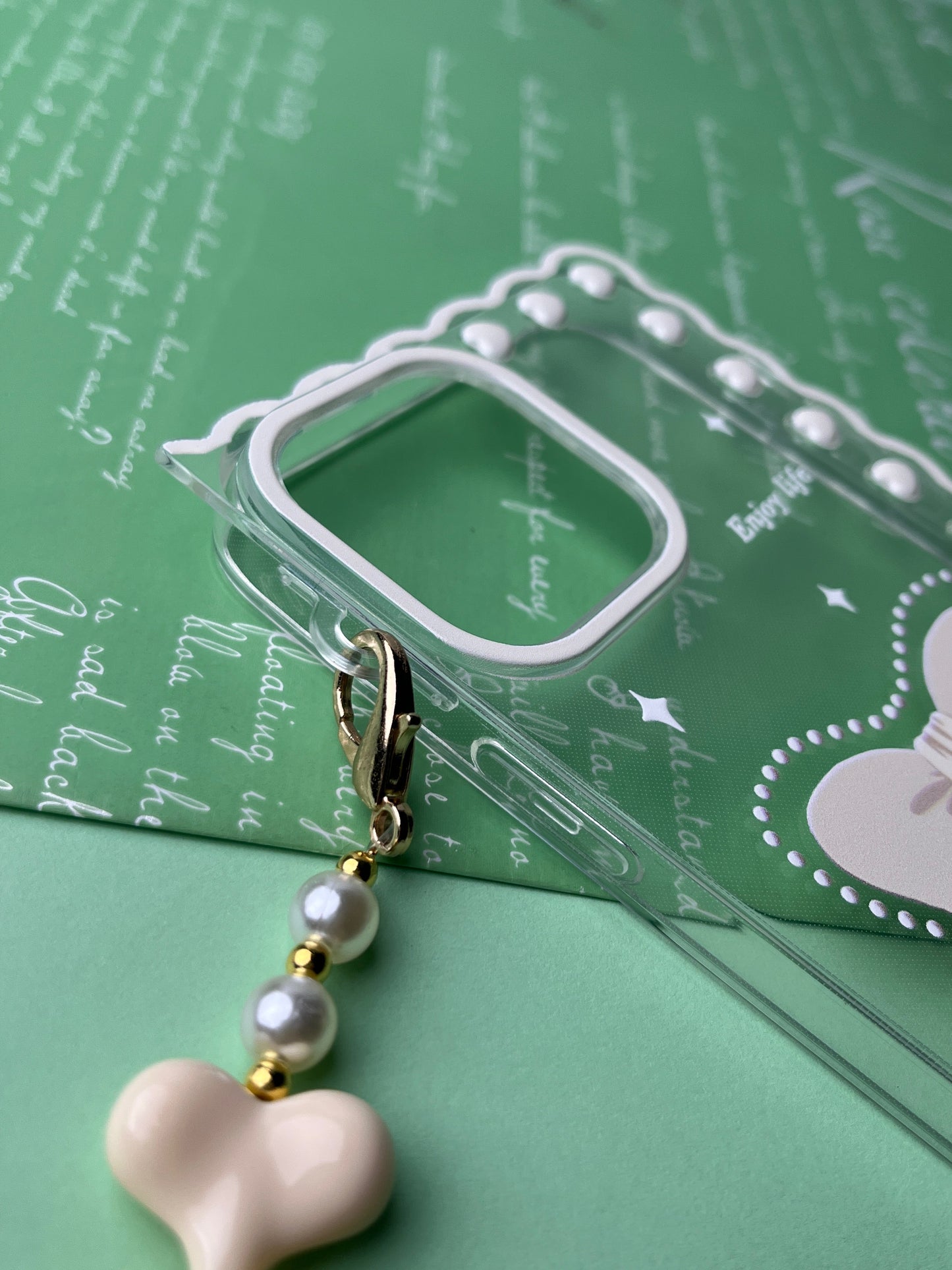 Square Bow Bracelet Transparent With Camera Bumper Case For iPhone