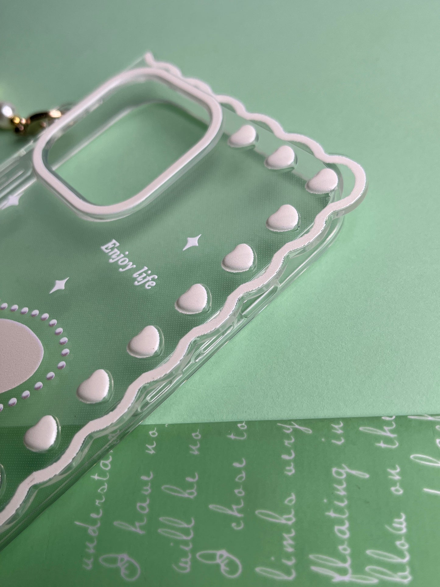 Square Bow Bracelet Transparent With Camera Bumper Case For iPhone