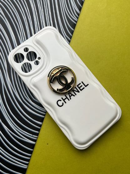 CHANEL White Luxury Brand Camera Protection With Hook Case For iPhone