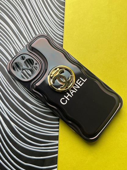CHANEL Black Luxury Brand Camera Protection With Hook Case For iPhone