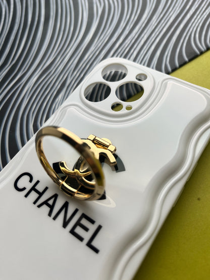 CHANEL White Luxury Brand Camera Protection With Hook Case For iPhone