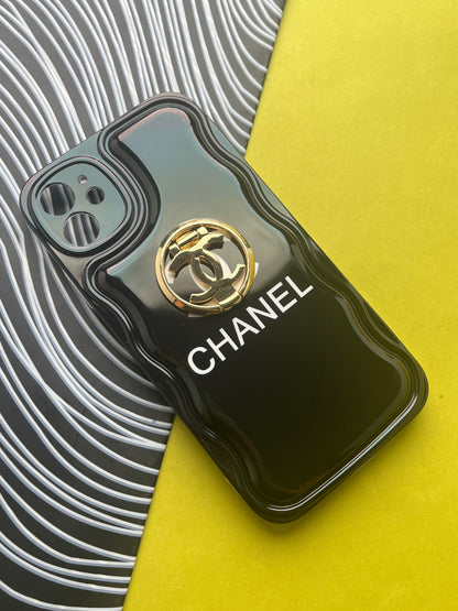 CHANEL Black Luxury Brand Camera Protection With Hook Case For iPhone