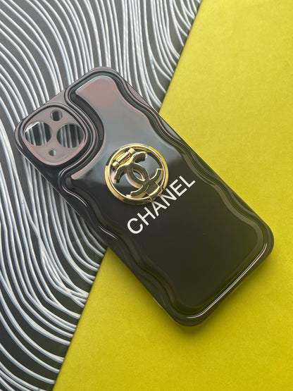 CHANEL Black Luxury Brand Camera Protection With Hook Case For iPhone