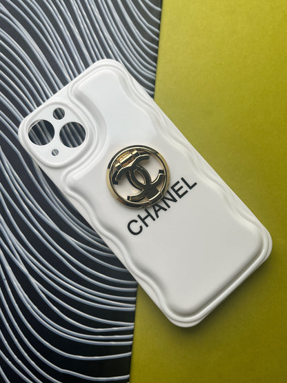 CHANEL White Luxury Brand Camera Protection With Hook Case For iPhone