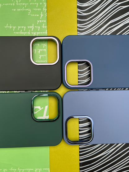 Premium Matte Silicon With Metal Camera Ring Case