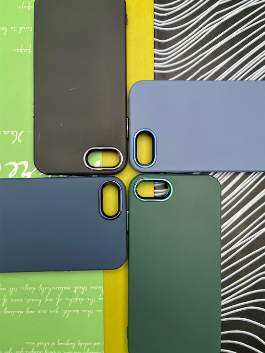 Premium Matte Silicon With Metal Camera Ring Case