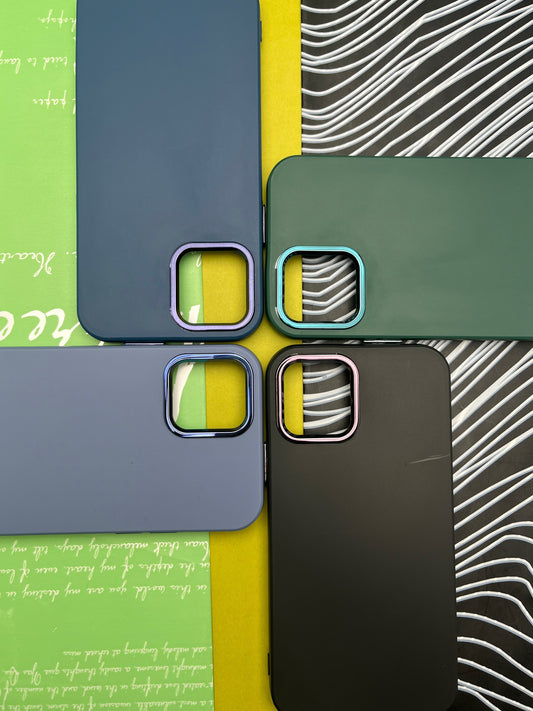 Premium Matte Silicon With Metal Camera Ring Case