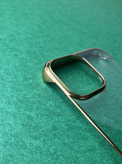 Gold Non Yellow Ultra Slim Electroplating Two Cut case for iPhone