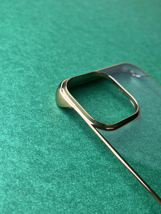 Gold Non Yellow Ultra Slim Electroplating Two Cut case for iPhone