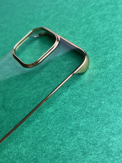Gold Non Yellow Ultra Slim Electroplating Two Cut case for iPhone
