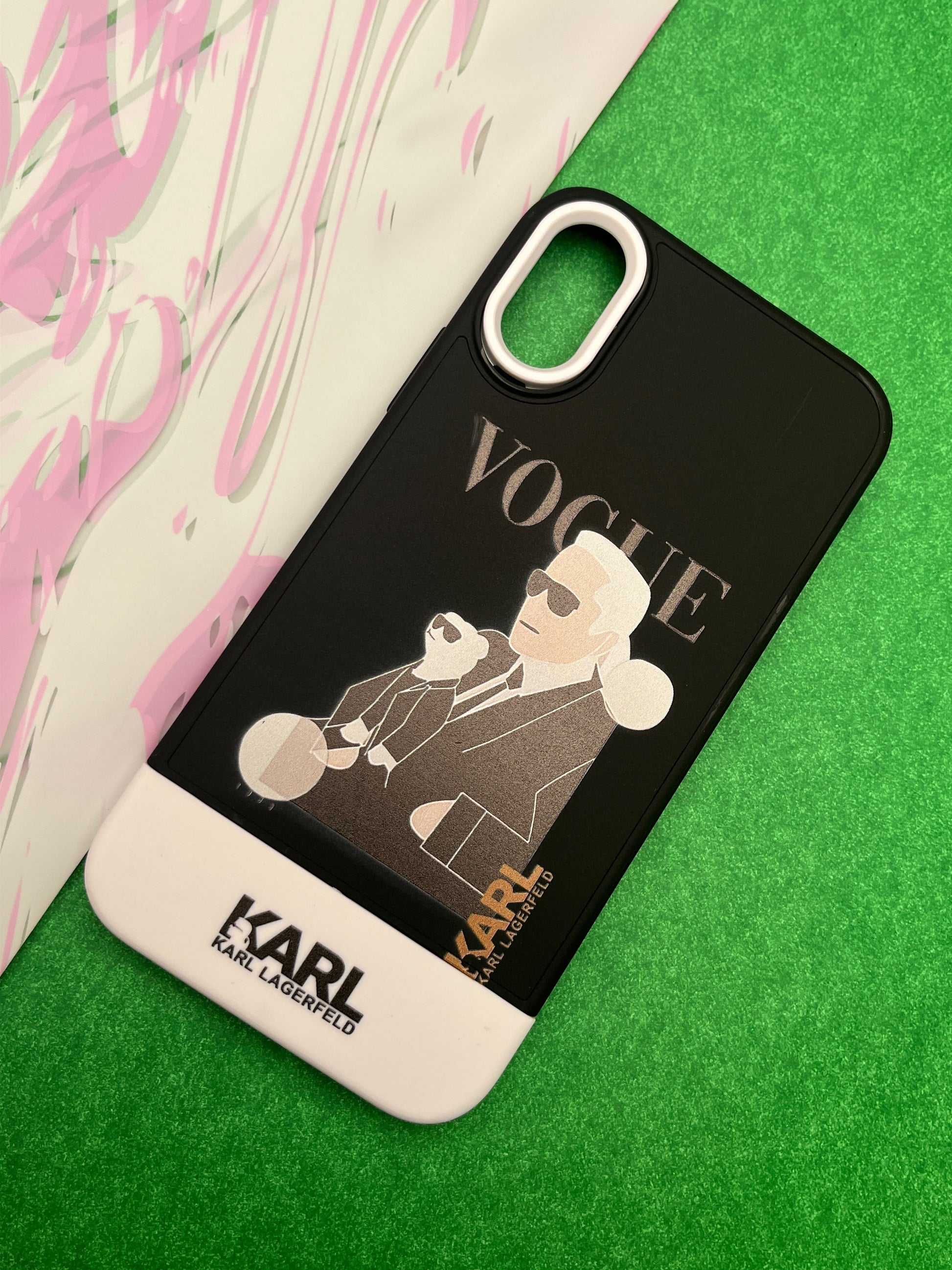 Karl Lagerfeld Agent Print Matte Soft Silicone Case For iPhone