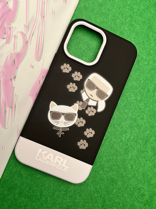 Karl Lagerfeld Cat Print Matte Soft Silicone Case For iPhone