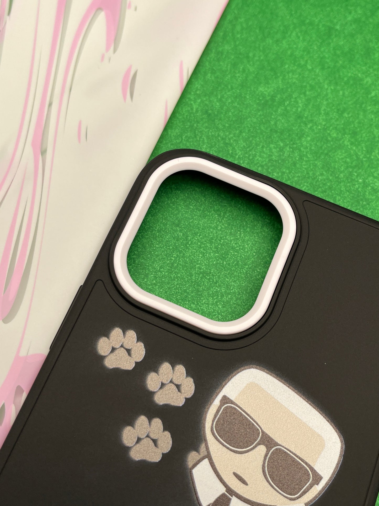 Karl Lagerfeld Cat Print Matte Soft Silicone Case For iPhone