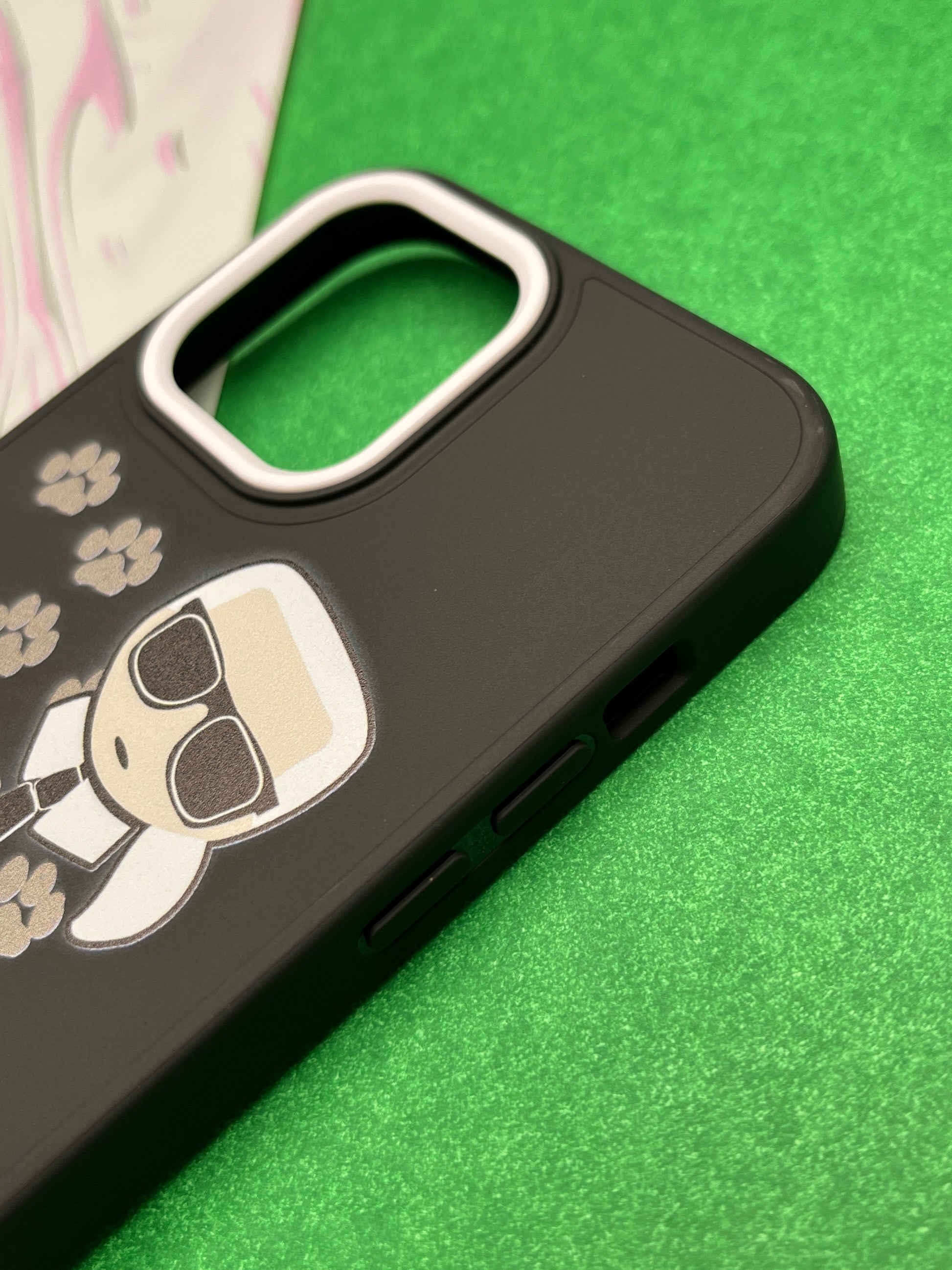 Karl Lagerfeld Cat Print Matte Soft Silicone Case For iPhone