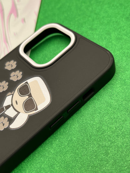 Karl Lagerfeld Cat Print Matte Soft Silicone Case For iPhone
